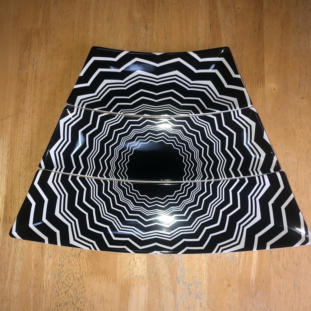 Missoni x Target Black White Chevron Appetizer Plate Set LNC